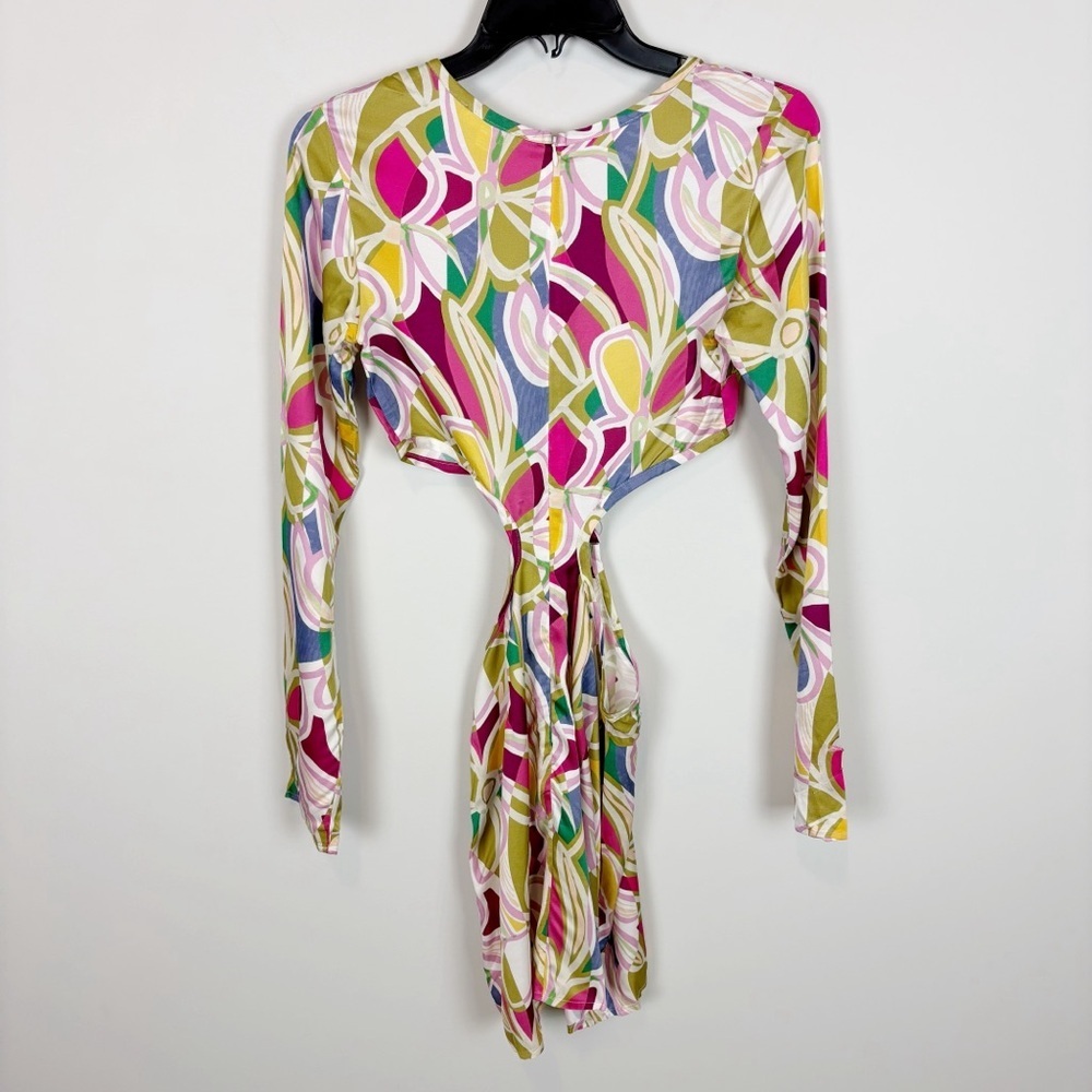 FLAW For Love and Lemons Thora Long Sleeve Mini Dress in Green Size S - Picture 6 of 14